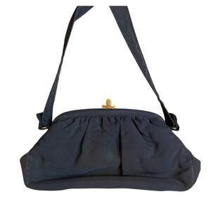 Vintage 40s signed Frilo Black Small Structured Evening Bag